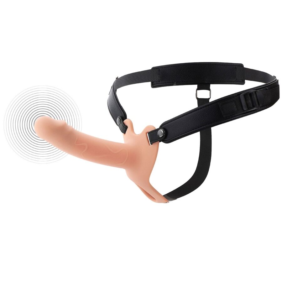 Extensor peniano vibratório INFERNO da HIDDEN DESIRE com arnês ajustável e comando sem fios tipo anel