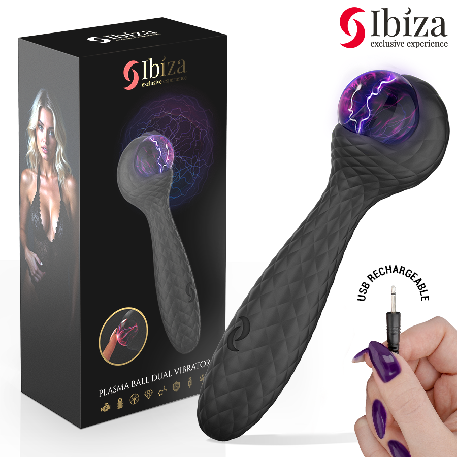 Vibrador IBIZA TECHNOLOGY com esfera de plasma luminosa