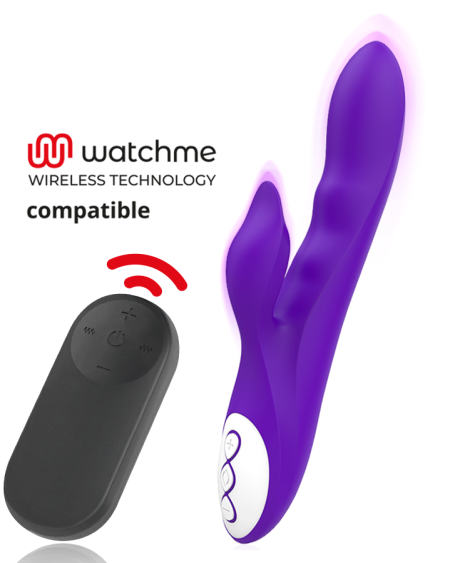Galo vibrador lilás com controlo remoto Watchme