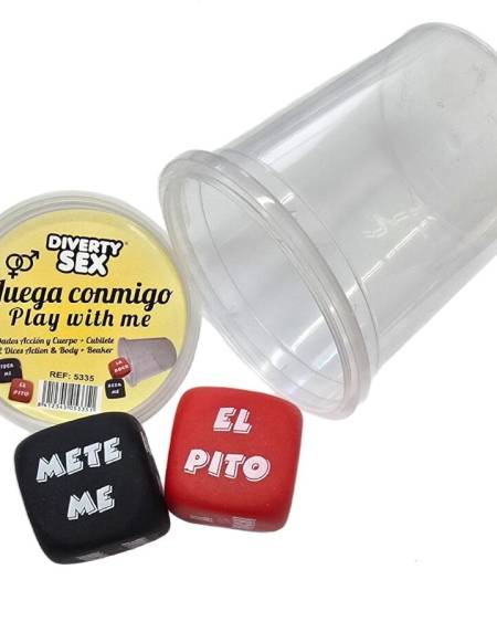 Jogo de dados eróticos DIABLO PICANTE com dois dados e copo transparente