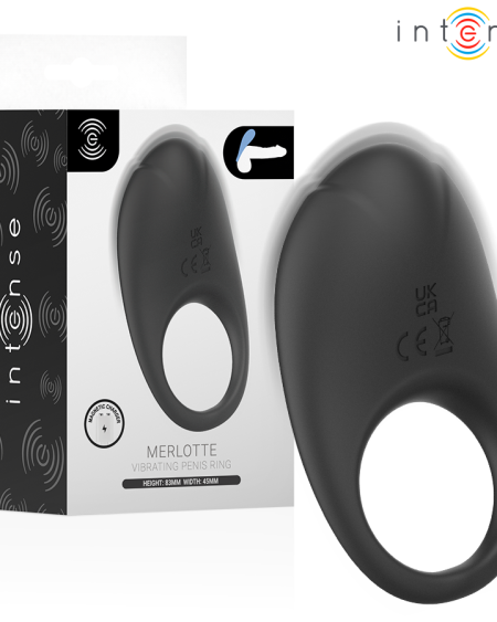 Anel vibratório INTENSE Merlotte preto com estimulador do clitóris