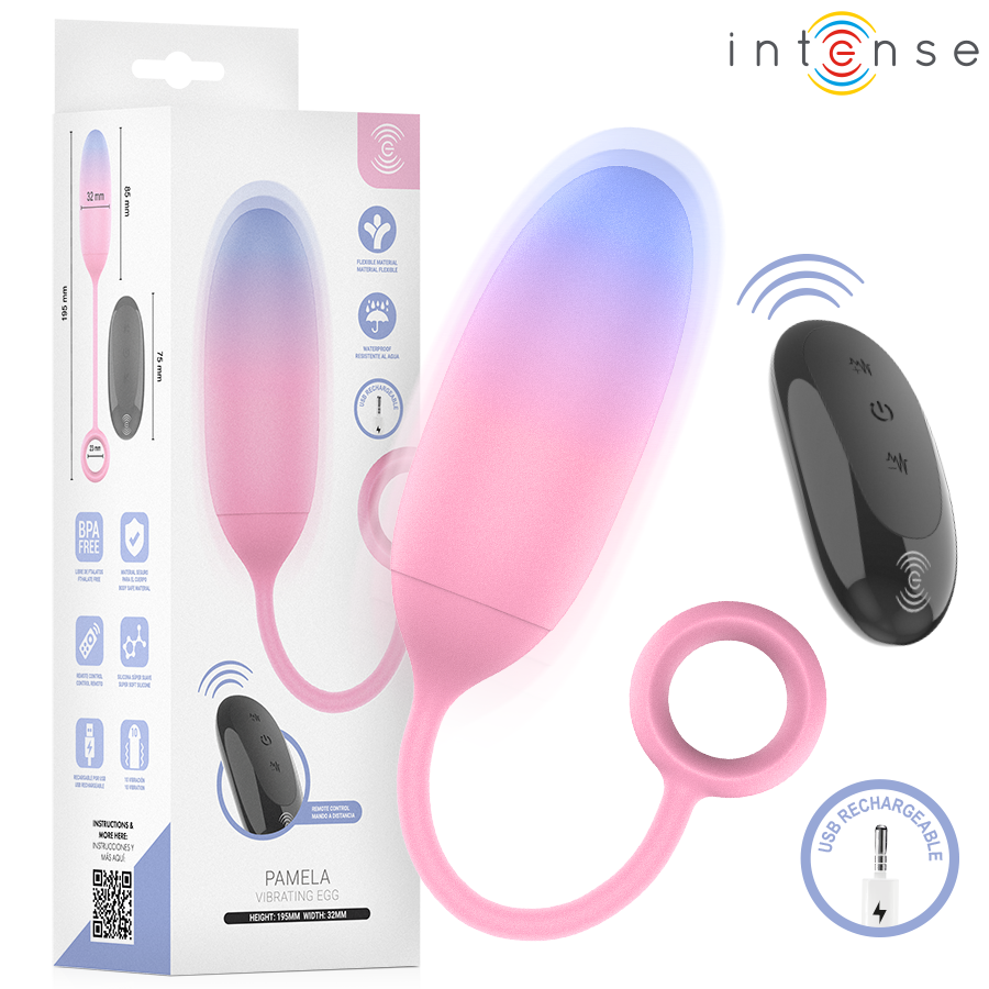 Vibrador de ponto G INTENSE Pamela com acabamento em degradé e anel na base