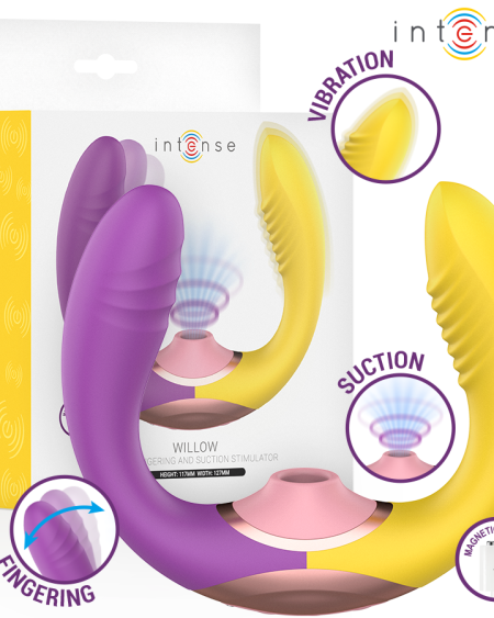Estimulador de clítoris INTENSE Willow com sucção e vibração, em formato ergonómico de U