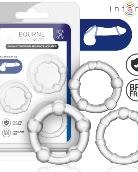 Conjunto INTENSE Bourne com 3 anéis penianos
