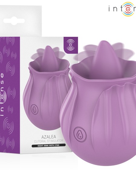 Estimulador clitoriano Azalea da INTENSE, em forma de rosa e com ponta arredondada