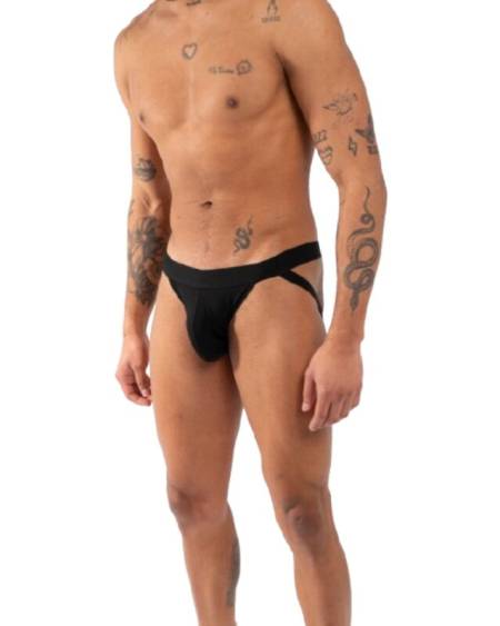 Jockstrap duplo preto BURN 011