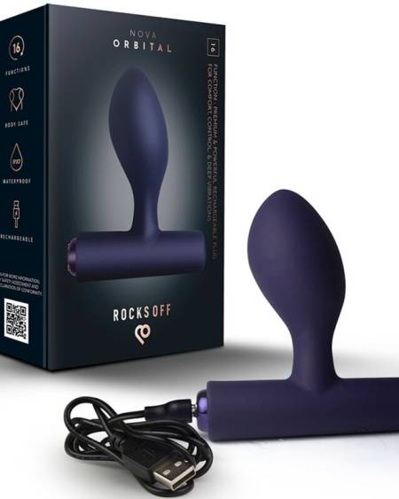 Plug anal vibratório ROCKS-OFF Nova Orbital azul