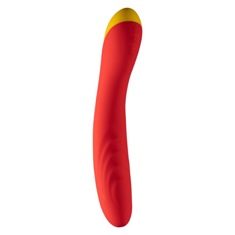 Vibrador ROMP Hype vermelho, com cabeça curva para estimulação do ponto G
