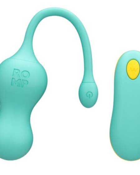Vibrador ROMP Cello turquesa com comando à distância