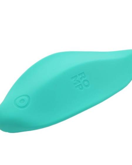 Vibrador clitoriano ROMP Wave verde-água, com formato ergonómico