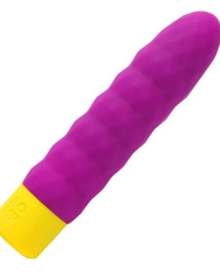 Vibrador bala ROMP Beat Mini roxo, com superfície canelada
