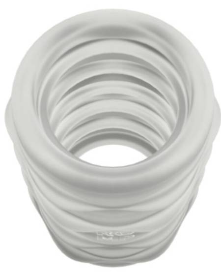 Masturbador masculino ROMP Mosh transparente com interior ondulado e capa reversível