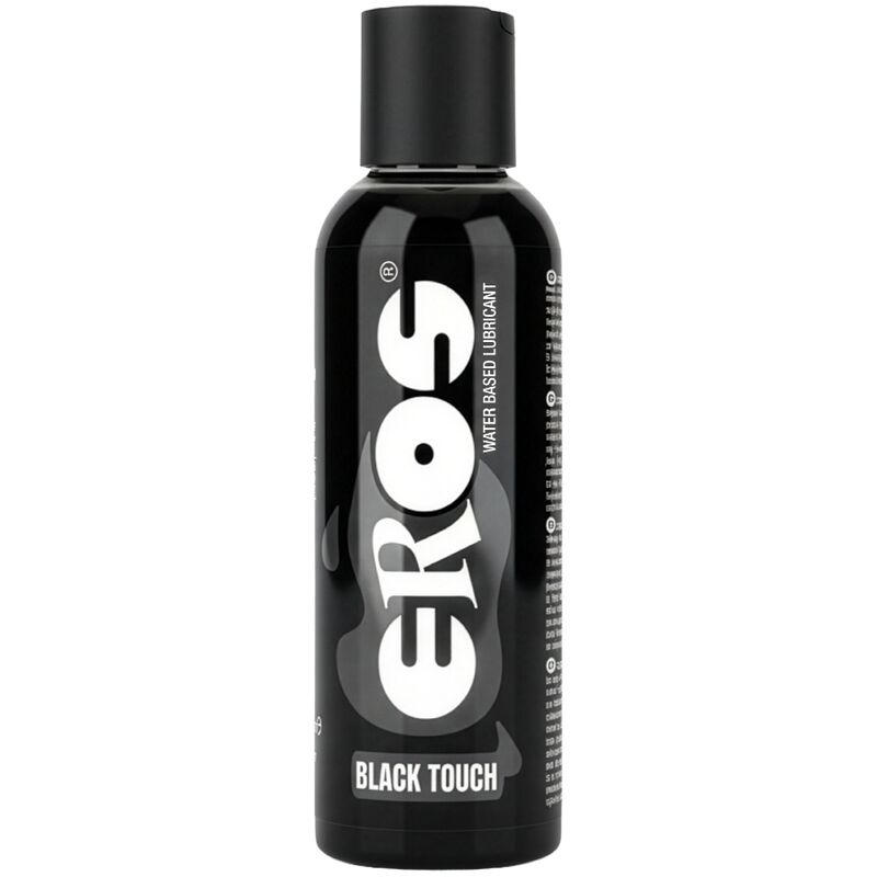 Frasco de lubrificante aquoso EROS Black Touch, gel íntimo preto de 150 ml
