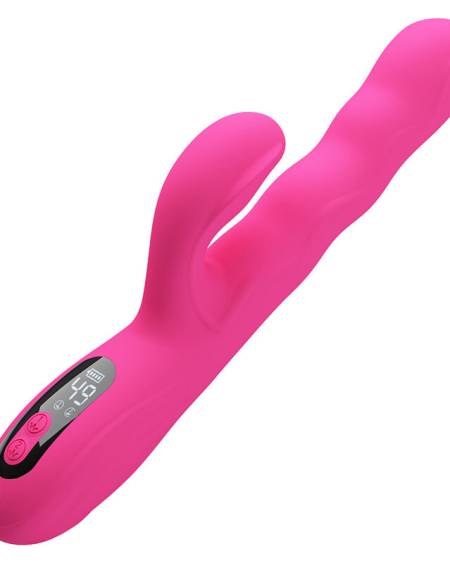 Vibrador coelho rosa Pretty Love Winters com ecrã LED integrado na base