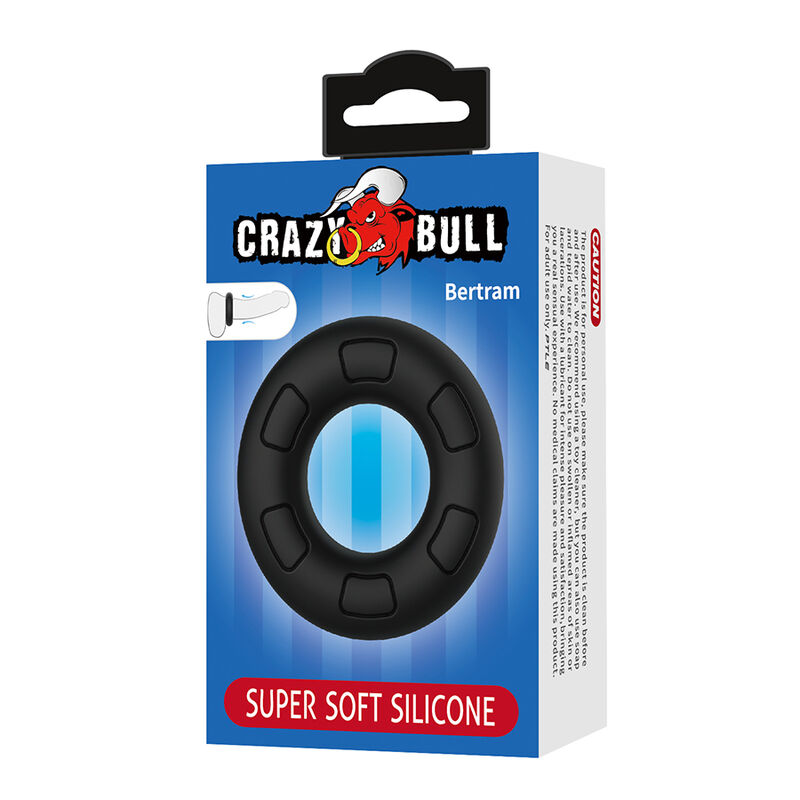 CRAZY BULL - BERTRAM ANILLO PARA PENE SUPER SOFT SILICONA NEGRO
