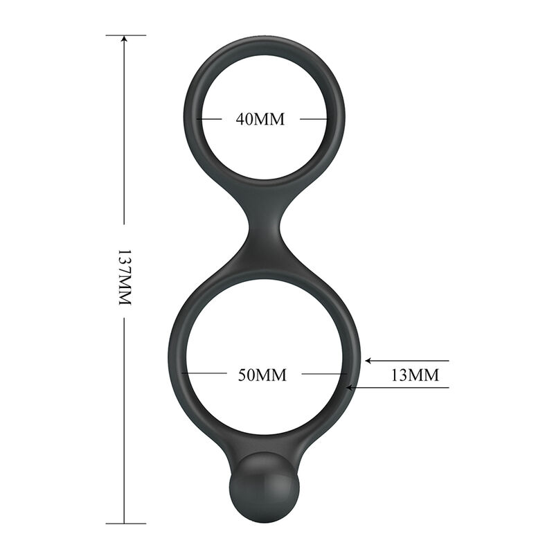 CRAZY BULL - FLORIAN ANILLO DOBLE PARA PENE Y TESTÍCULOS SILICONA NEGRO