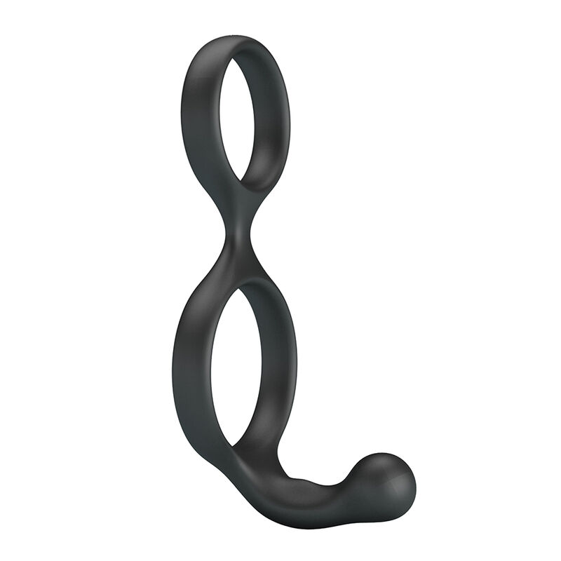 CRAZY BULL - FLORIAN ANILLO DOBLE PARA PENE Y TESTÍCULOS SILICONA NEGRO