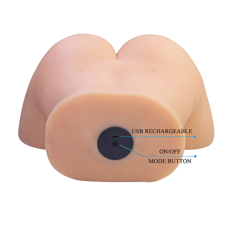 CRAZY BULL - LIORA MASTURBADOR VAGINAL Y ANAL DOBLE XXL CON VIBRACIÓN