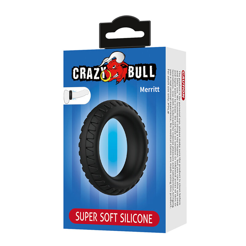 CRAZY BULL - MERRITT ANILLO PARA PENE TEXTURIZADO SILICONA NEGRO