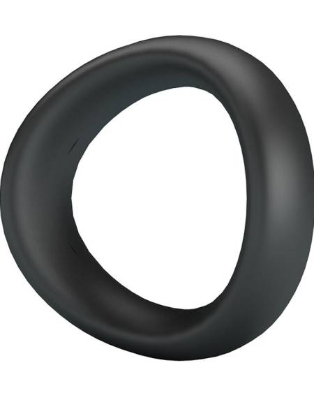 Anel peniano ergonómico Valen da CRAZY BULL, em silicone preto e com formato curvo
