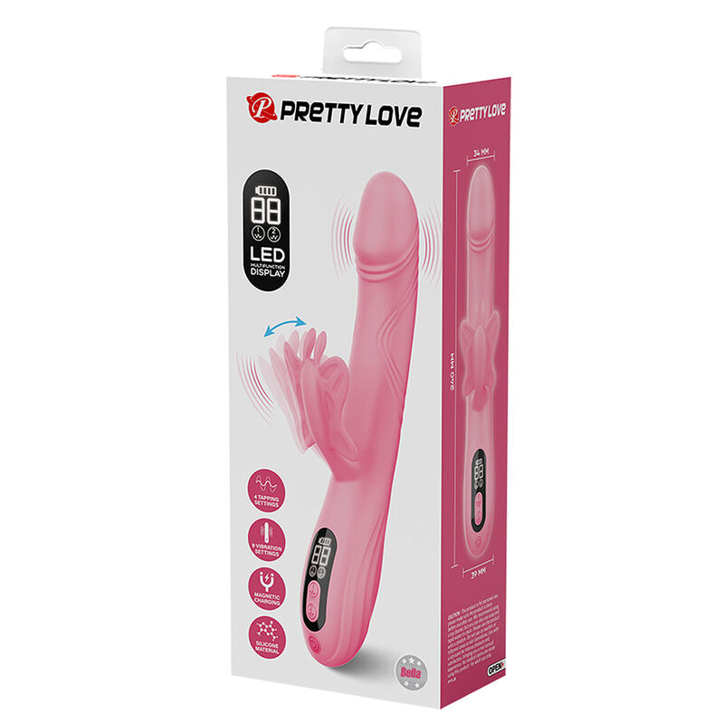 PRETTY LOVE - BELLA VIBRADOR RABBIT CON ESTIMULACIÓN MARIPOSA Y LED ROSA