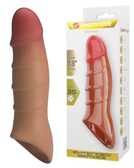 Capa extensora peniana realista PRETTY LOVE Damien em tom de pele