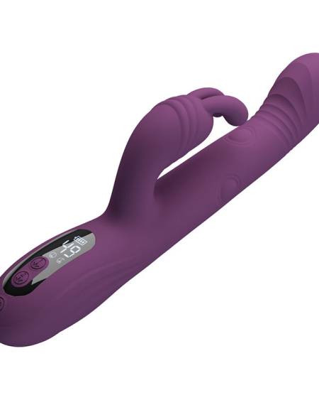 Vibrador coelho PRETTY LOVE Dee roxo, com ecrã LED e estimulador externo flexível