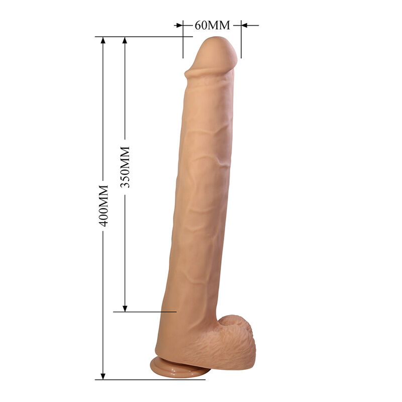 PRETTY LOVE - PAT DILDO REALÍSTICO FLEXIBLE CON VENTOSA NATURAL 40 CM -Ø- 6 CM