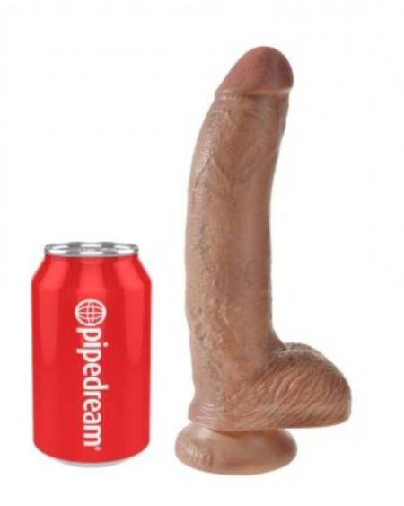Dildo realista KING COCK com testículos, base de ventosa e 22,8 cm