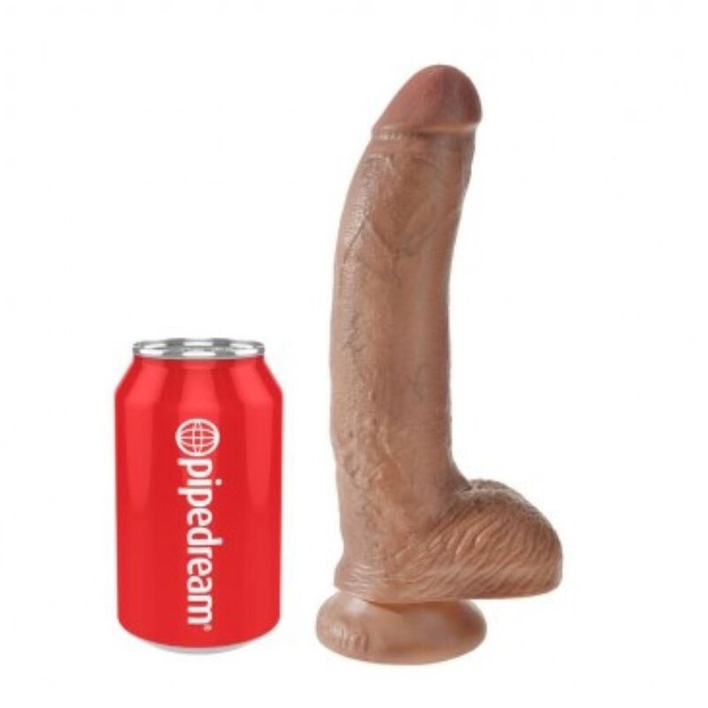 Dildo realista KING COCK com testículos, base de ventosa e 22,8 cm
