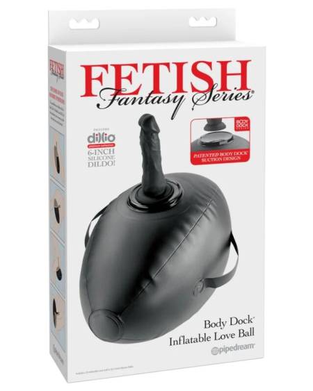 Cadeira insuflável preta Body Dock da FETISH FANTASY SERIES com dildo integrado