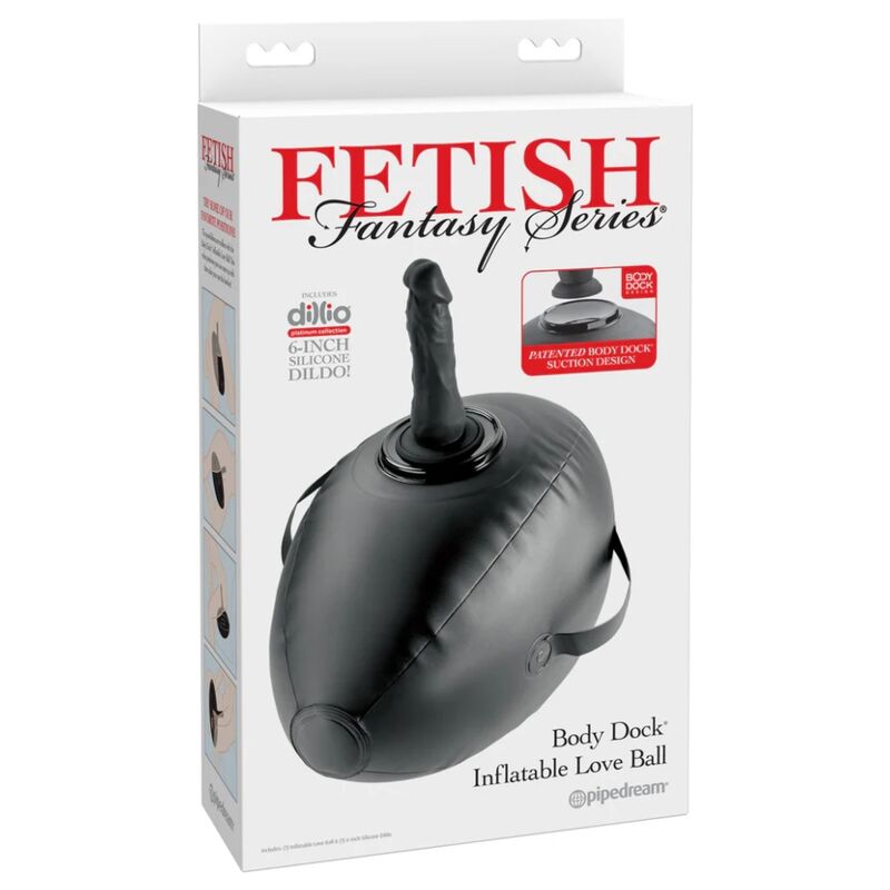 Cadeira insuflável preta Body Dock da FETISH FANTASY SERIES com dildo integrado