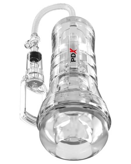 Masturbador transparente PDX ELITE Viewtube VAC XXL com bomba manual de sucção
