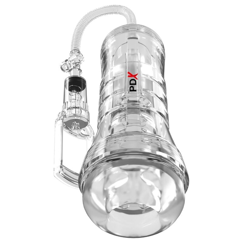 Masturbador transparente PDX ELITE Viewtube VAC XXL com bomba manual de sucção