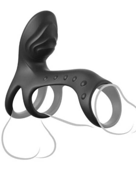 Anel vibratório FANTASY C-RINGZ Ultimate Couples Cage Pro, com design flexível e comprimento aproximado de 19.5 cm
