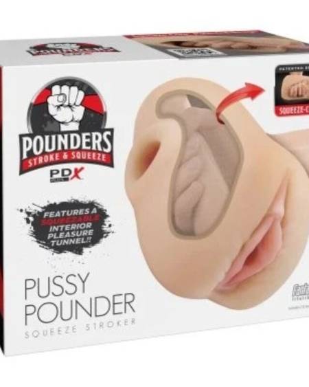 Masturbador vaginal realista PDX PLUS+ com compressão manual, 18 cm
