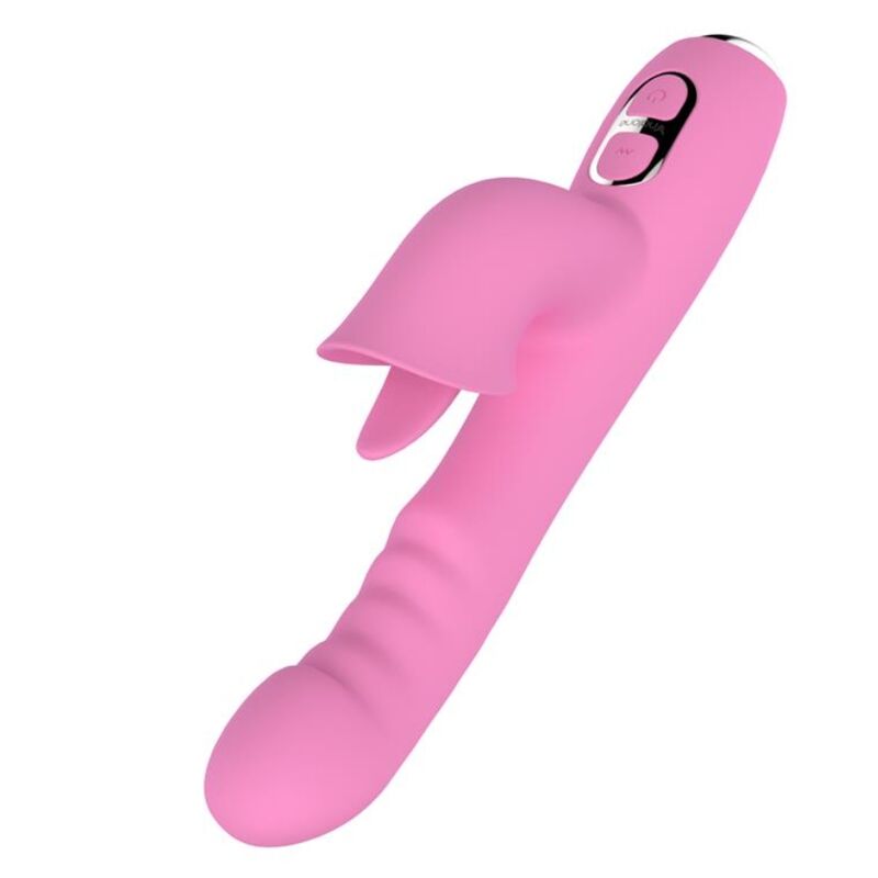 Vibrador coelho NALONE T-MAY rosa, com estimulador externo