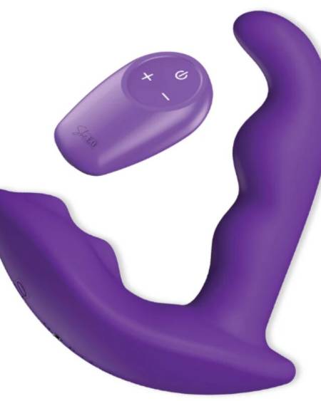 Estimulador anal vibratório rotativo SHE.E.O roxo com controlo remoto