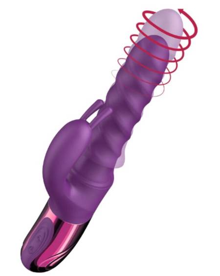 Vibrador coelho SHE.E.O Swirl roxo com estimulador interno e externo