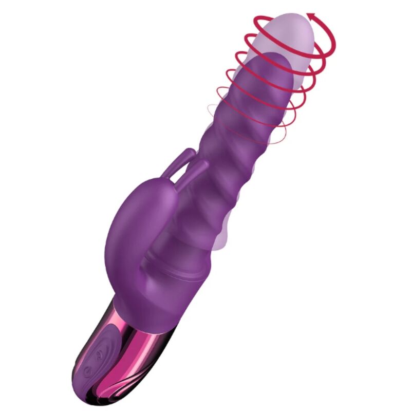 Vibrador coelho SHE.E.O Swirl roxo com estimulador interno e externo