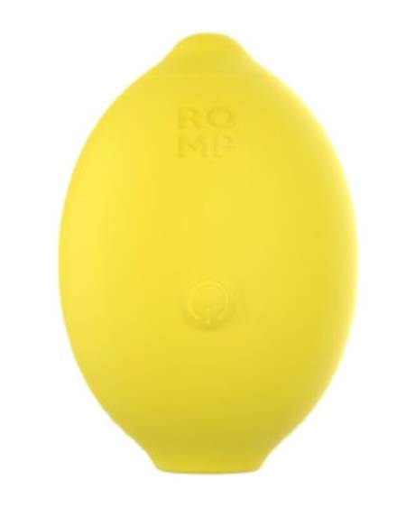 Estimulador de clitóris ROMP Lemon Crush amarelo, com design inspirado num limão