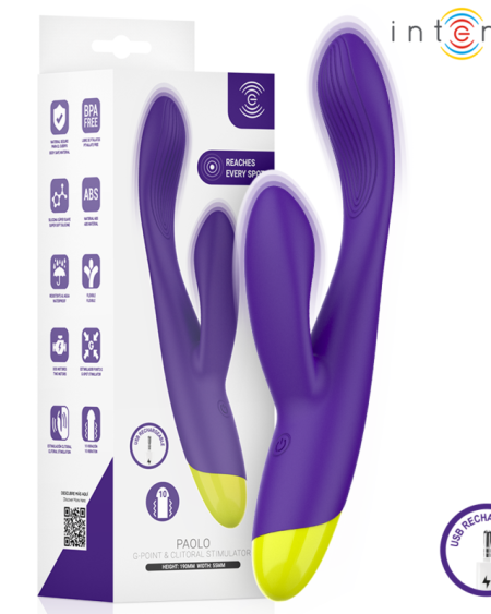 Vibrador coelho PAOLO da INTENSE HIGH TECH com design de dois braços