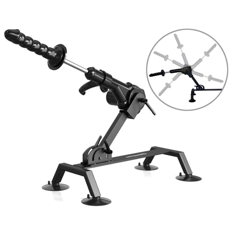 Máquina sexual motorizada Body Dock Pro com braços ajustáveis e base com ventosas
