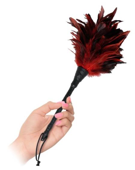 Pluma de cócegas Frisky preta e vermelha da FETISH FANTASY SERIES