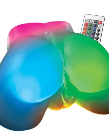 Masturbador masculino PDX ELITE Go-Go Booty Mega com iluminação LED multicolor