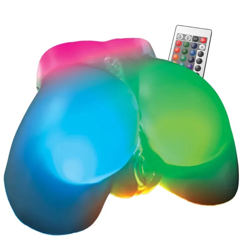 Masturbador masculino PDX ELITE Go-Go Booty Mega com iluminação LED multicolor
