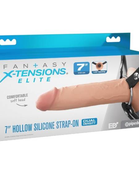 Arnês FANTASY X-TENSIONS ELITE com dildo oco de silicone e arnês ajustável de nylon