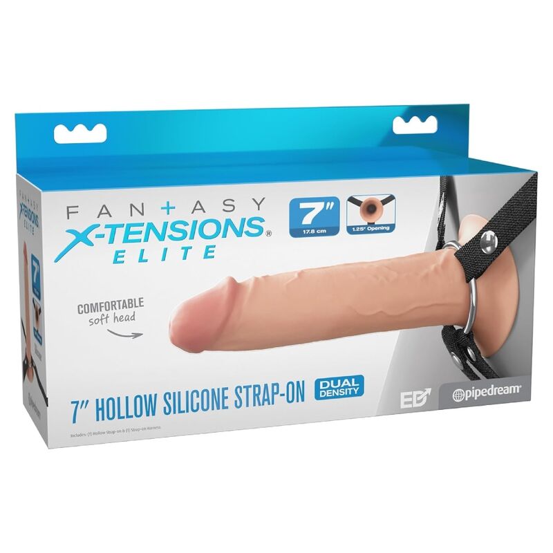Arnês FANTASY X-TENSIONS ELITE com dildo oco de silicone e arnês ajustável de nylon