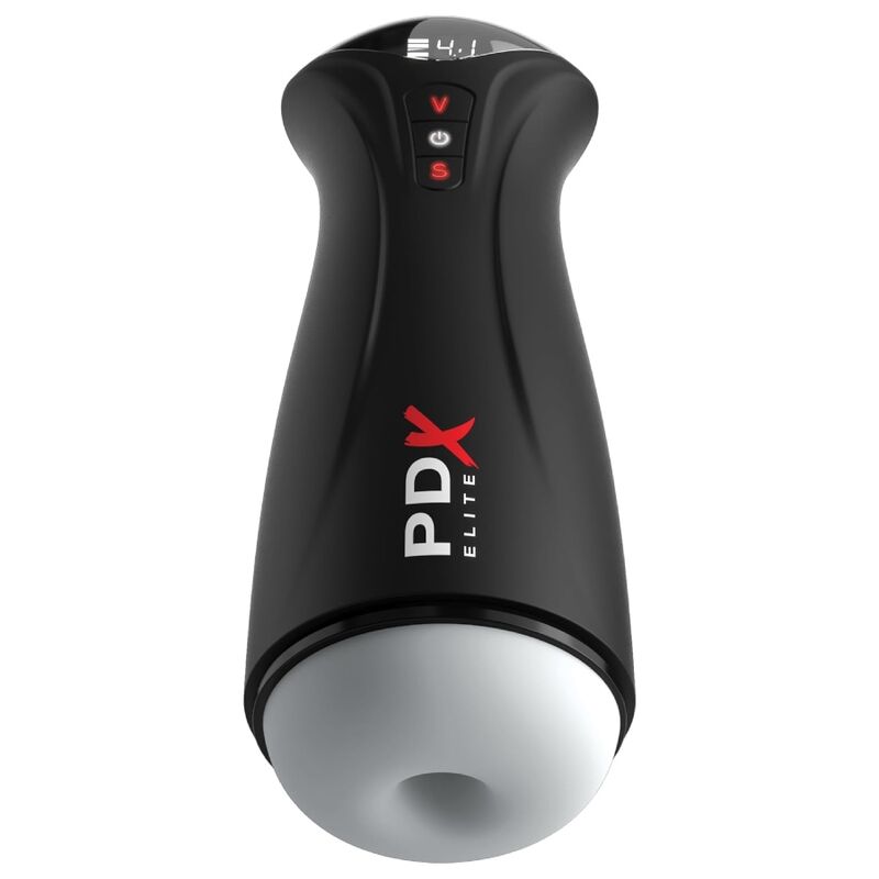 Masturbador automático PDX ELITE Fap-Gasm Clear com sucção intermitente e capa interior transparente texturizada