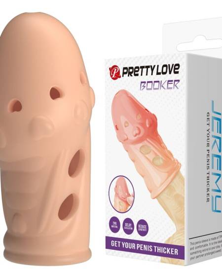 Capa para pénis SOCKER texturizada da PRETTY LOVE, em cor natural